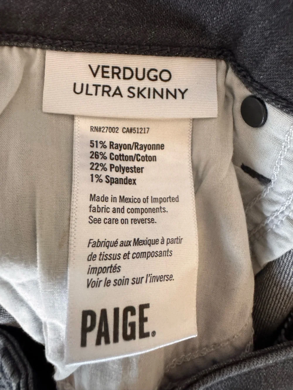 PAIGE Verdugo Ultra Skinny Jeans Womens‎ 31 Blue Button Fly Stretch
